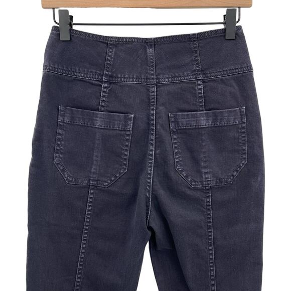 ULLA JOHNSON Ellis Jeans Charcoal Size 2 Black Gray Denim High Rise Kick Flare - Picture 13 of 16